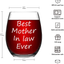 Best Mother in Law Wine Glass Mother in Law Gifts Birthday Mothers Day Mother in Law Gifts for Mother in Law from Daughter Son in Law 15 Ounce Thicken with Gift Box