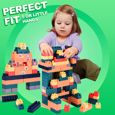 Building Bricks 520 Pieces Set, Classic Preschool Building Sets for Kids, Building Blocks in 6 Colors, Kids Building Bricks Toy, Compatible with All Major Brands for Ages 3 4 5 6 7 8 Year Old Boy Girl