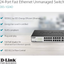 D-Link Fast Ethernet Switch, 24 Port Unmanaged 10/100 Mbps Desktop Rackmount Network Internet Hub (DES-1024D), Black