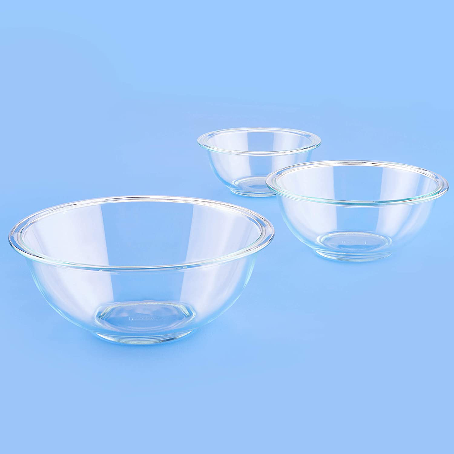 Pyrex Glass Mixing Bowl Set (3-Piece Set, Nesting, Microwave and Dishwasher Safe)