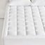 SONIVE Quilted Mattress Pad Soft Fluffy Pillow Top Mattress Cover Down Alternative Fill Topper Streches up to 21 Inches Deep Pocket (White, Queen)