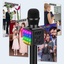 BONAOK Wireless Bluetooth Karaoke Microphone with controllable LED Lights, 4 in 1 Portable Karaoke Machine Mic Speaker Birthday Home Party for All Smartphones
