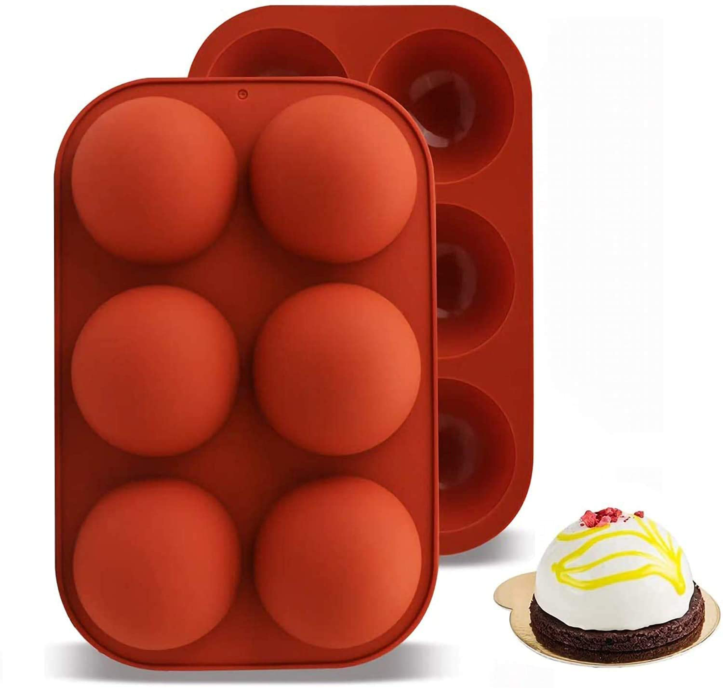 Silicone Baking Molds, 2 Packs Half Sphere Silicone chocolate Molds for Making Cake, Jelly, Dome Mousse, Brownie Cake