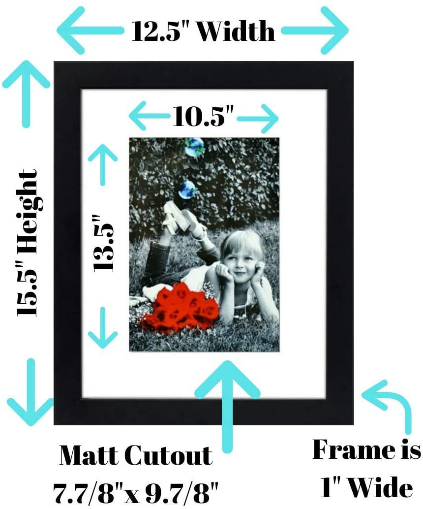 Tasse Verre 11x14 Picture Frame (Black 2-Pack) - HIGH Definition Glass Front Cover - Displays 11 by 14" Picture w/o Mat or an 8x10 Photo w/Mat - Vertical or Horizontal Mounts & Ready to Hang - Black