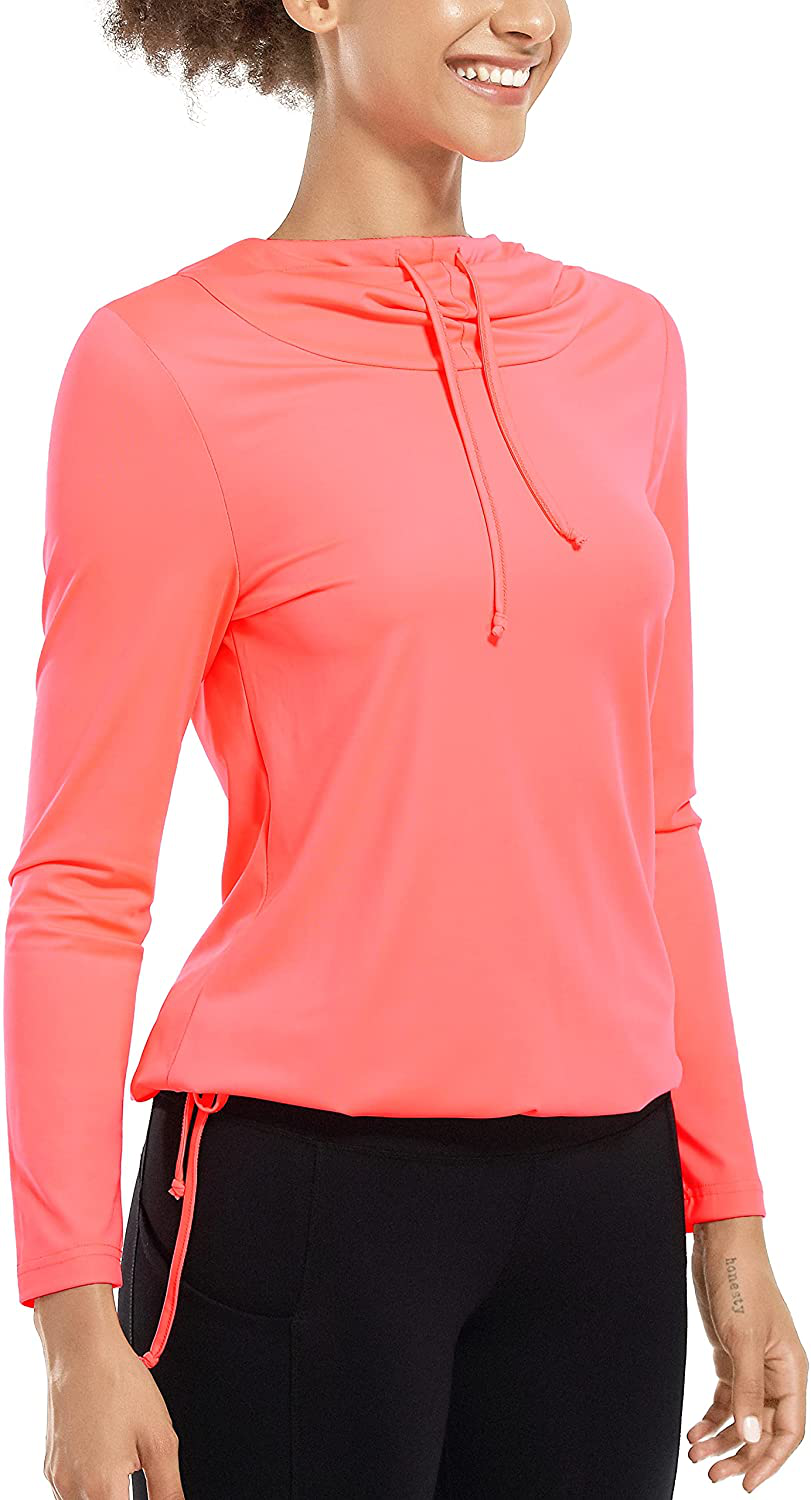 Fulbelle Women's UPF 50+ Long Sleeve Shirts Sun Protection Drawstring Lightweight Hooded Sweatshirts Outdoor Performance