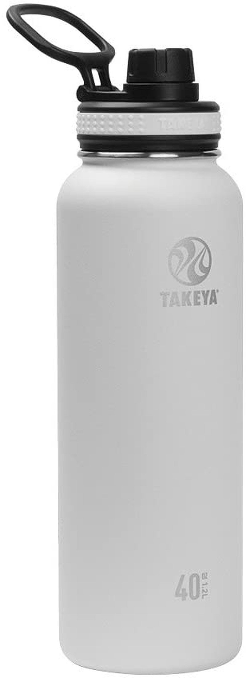 Takeya Originals Vacuum-Insulated Stainless-Steel Water Bottle, 40oz, White