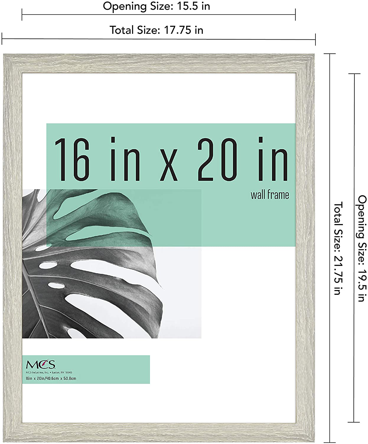 MCS Industries Studio Gallery Frames, 16x20 in, Gray Woodgrain