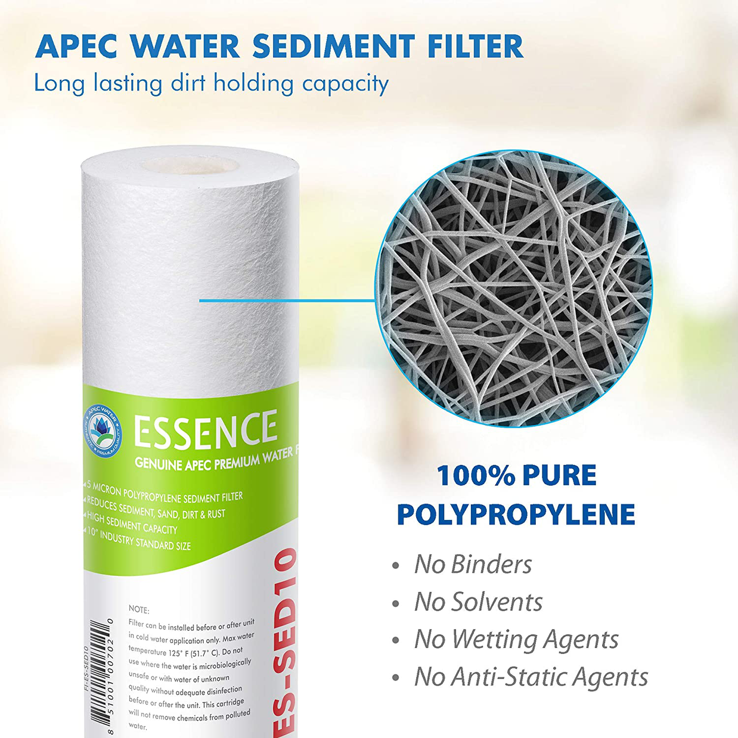 APEC Water Systems FILTER-SET-ESX2 2 Sets of High Capacity Replacement Pre-Filter Sets For Essence Series Reverse Osmosis Water Filter System Stage 1-3,White