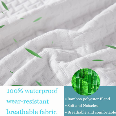 Suhedy Premium Waterproof Mattress Protector，Noiseless Mattress Topper，3D Bamboo Air Fabric Ultra Soft Breathable Mattress Pad Cover，Fitted 8"-21" Deep Pocket，Dust-Proof，Cooling，Durable（Twin）