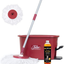 Fuller Brush Spin Mop Bucket System - Easy Wring, 360° Spin - Streak Free Floor Cleaning - 2 Microfiber Mop Heads – Plus Fuller’s Double Strength Oil Soap