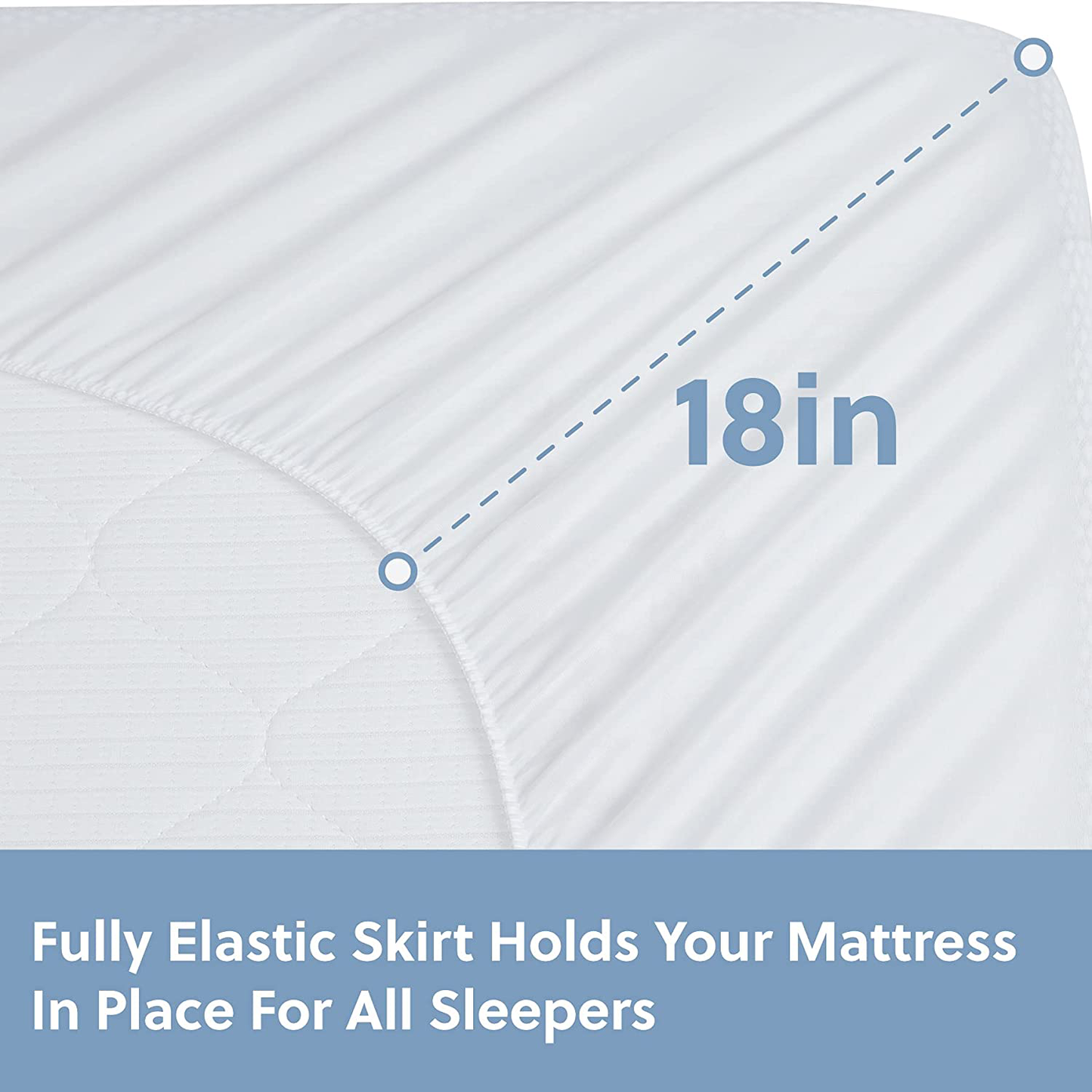 Bedsure California King Mattress Pad - Breathable Cooling Mattress Pad Bedding Quilted Cool Mattress Cover Deep Pocket Fits Up to 18 inches Blue (Cal King 72"x84")