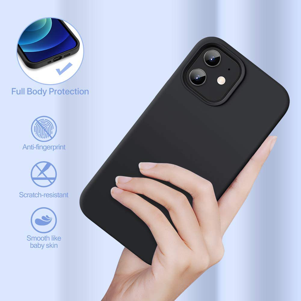 6.1 inch Liquid Silicone Gel Rubber Full Body Protection Shockproof Drop Protection Case Compatible with iPhone 12 Case and iPhone 12 Pro Case 6.1