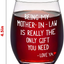 Futtumy Mother in Law Gifts, Mother-In-Law Stemless Wine Glass 15Oz, Mother’S Day Gift Birthday Gift Christmas Gift for Mother in Law from Daughter in Law Son in Law
