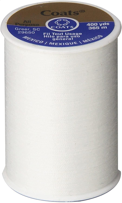 & Clark All Purpose Thread 400 Yards White (ONE Spool of Yarn) ".1 Pack (Limited Edition 2021)"