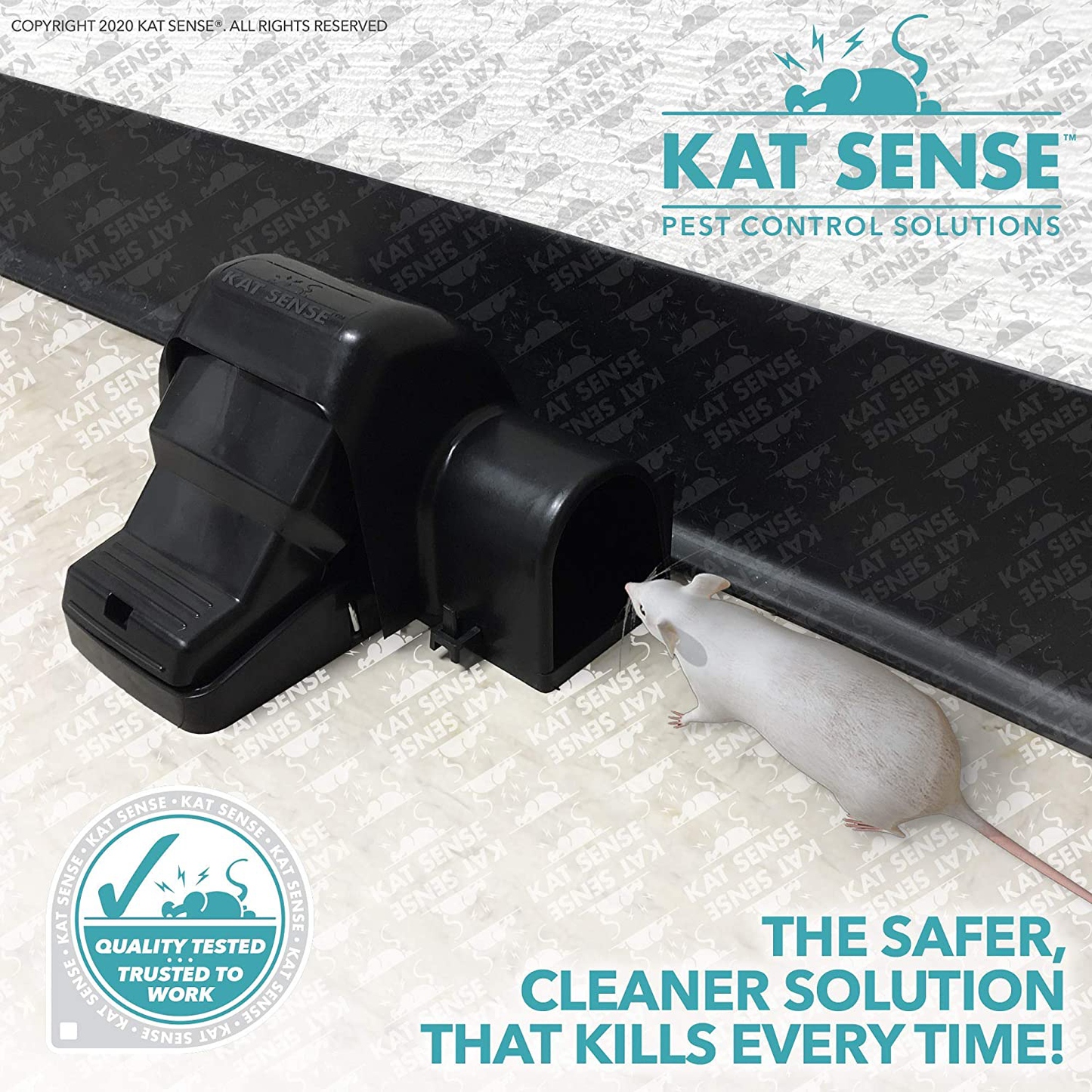 Kat Sense Covered Rat & Chipmunk Traps, Prevents Accidental Triggering with Tunneled Design, Quick Humane Kill, Indoor 'N Outdoor Mouse Snap Traps