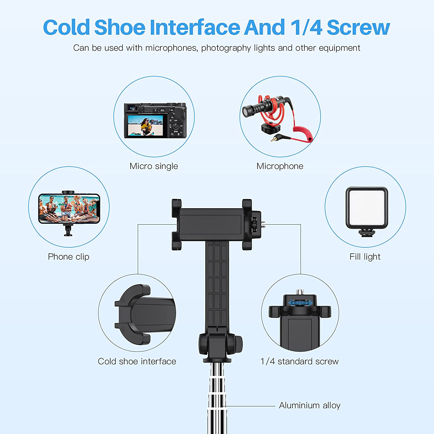 Yoozon Selfie Stick Phone Tripod, All in One Extendable & Portable Iphone Tripod Selfie Stick with Wireless Remote, Compatible with Iphone 13 Pro Max/13 Mini/13/12, Galaxy S21/Note 20/S10, Google Etc