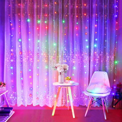 SUNNEST Curtain String Light 300 LED 8 Lighting Modes Fairy Lights Remote Control USB Powered Waterproof Lights for Christmas Bedroom Party Wedding Home Garden Wall Decorations - 4 Colors