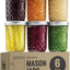 Quilted Wide Mouth Glass Mason Jars - 16-Ounce (6-Pack) Canning Jars with Lids and Bands, Chalkboard Labels, for Canning, Preserving, Pickling, Meal Prep, Jam, Jelly, Overnight Oats, Dishwasher Safe