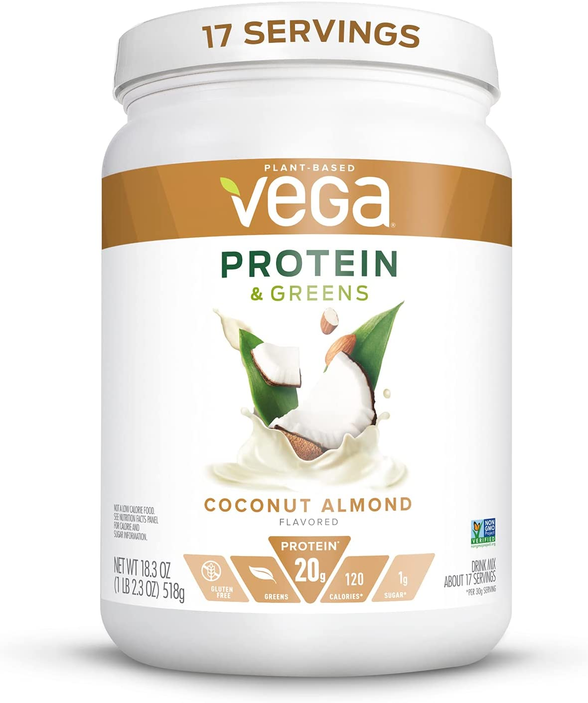 Vega Protein and Greens, Chocolate, Vegan Protein Powder, 20G Plant Based Protein, Low Carb, Keto, Dairy Free, Gluten Free, Non GMO, Pea Protein for Women and Men, 1.2 Pounds (16 Servings)