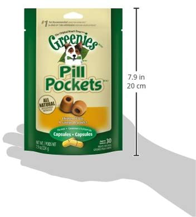 GREENIES Pill Pockets Natural Dog Treats, Capsule Size, Chicken Flavor
