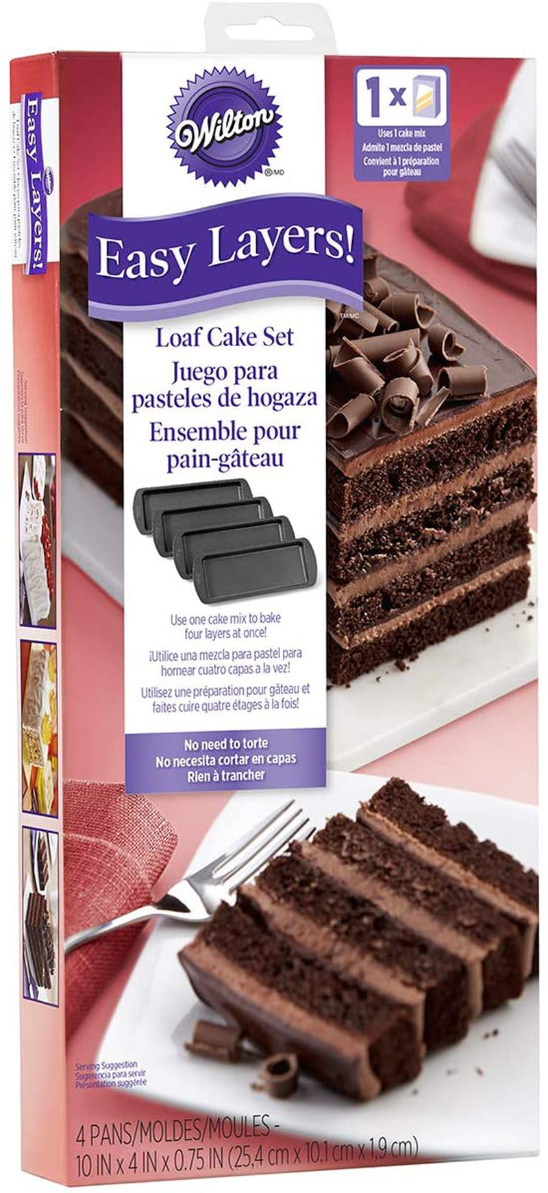 Wilton Easy Layers! Square Layer Cake Pans Set, 4-Piece