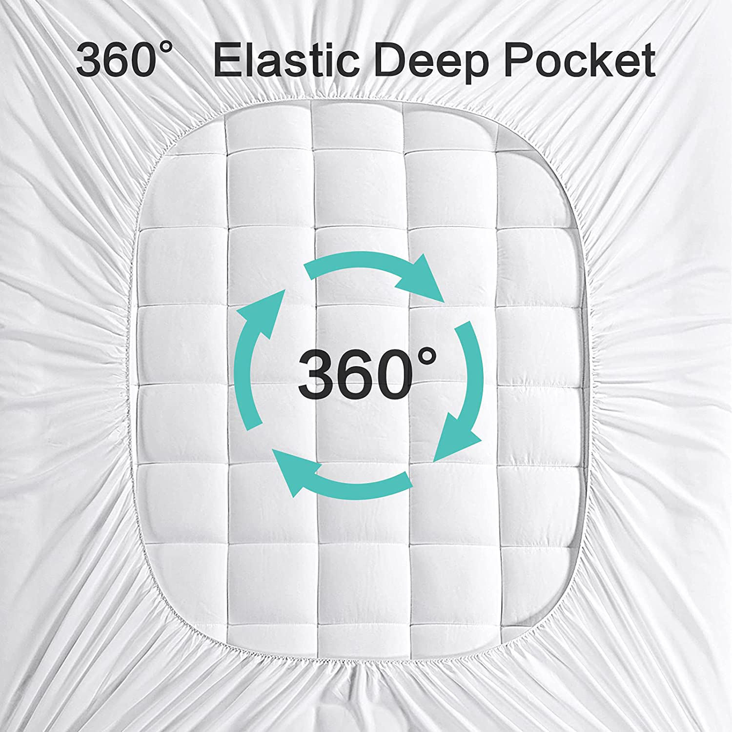 EASELAND Bamboo Mattress Topper Pillow Top Mattress Cover Quilted Fitted Mattress Pad Padded Mattress Protector 8-21" Deep Pocket (California King, White - Bamboo Fiber)