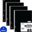 Mead Spiral Notebooks, 1 Subject, Wide Ruled Paper, 70 Sheets, 10-1/2" X 7-1/2 Inches, Black, 4 Pack (38401)