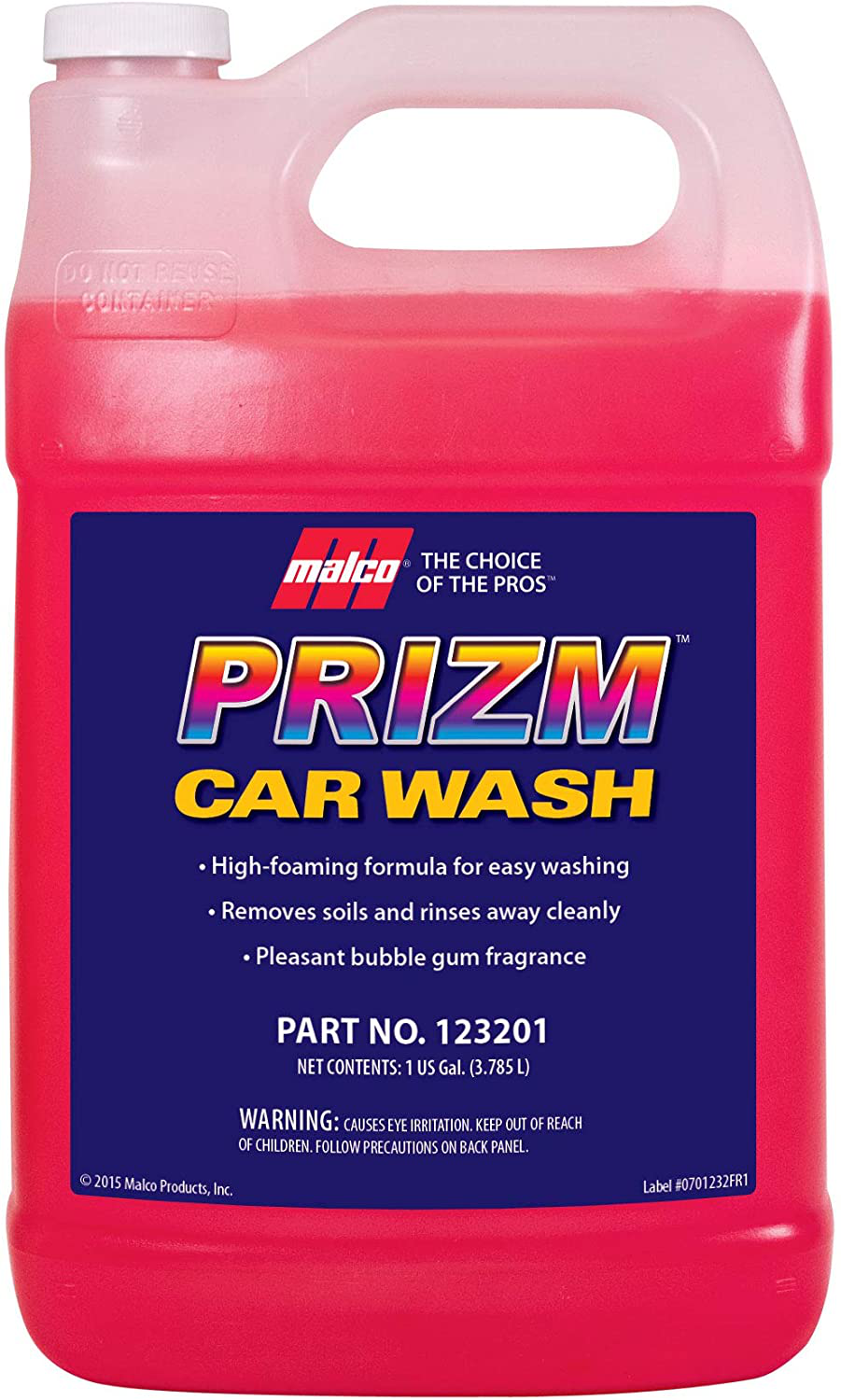 Malco Prizm Car Wash – Hard-Working, High-Foaming Automotive Cleaner/Formulated to Remove Soils and Rinse Away Cleanly/Excellent Cleaning Performance and Value / 1 Gallon (123201)