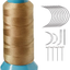 Weaving Thread High Strength Polyster Thread Size 210 D with 12 pcs of 9cm-C Type Needles/Curved hair Needles for Sew