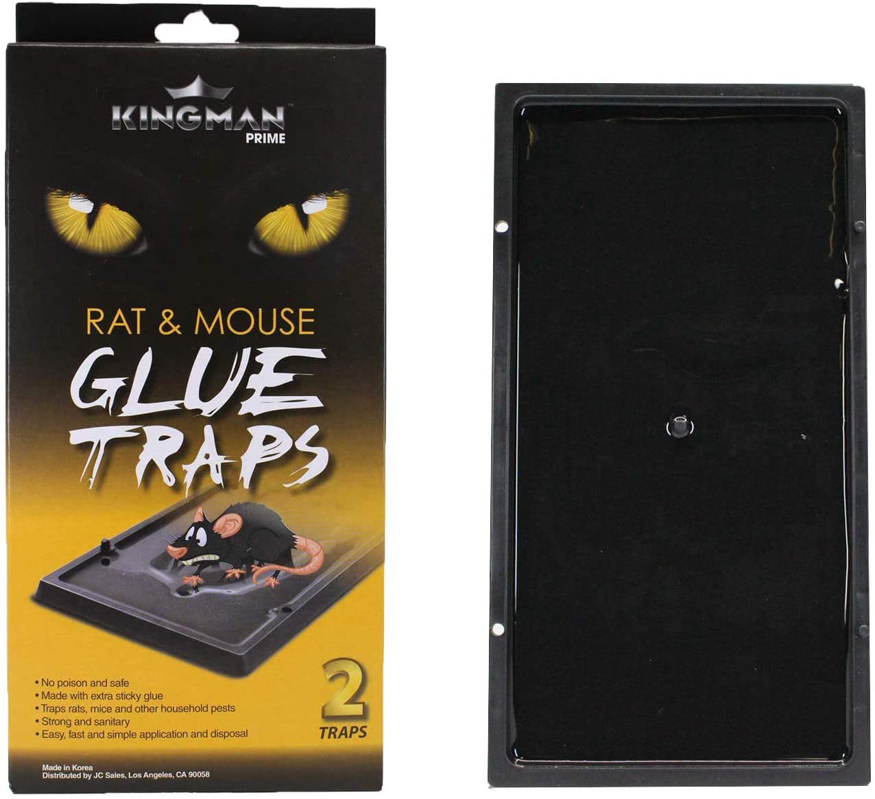 KINGMAN PRIME Medium Mouse Trap Rat Trap Glue Trap/Board (2 Traps) Rodent Trap Safe Easy Non-Toxic