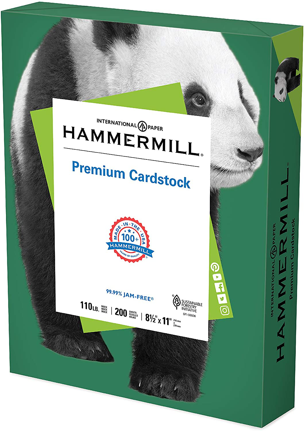 Hammermill Assorted Colors Cardstock, 110 lb, 8.5 x 11 Colored Cardstock Thick Cardstock, Made in the USA, 168390R