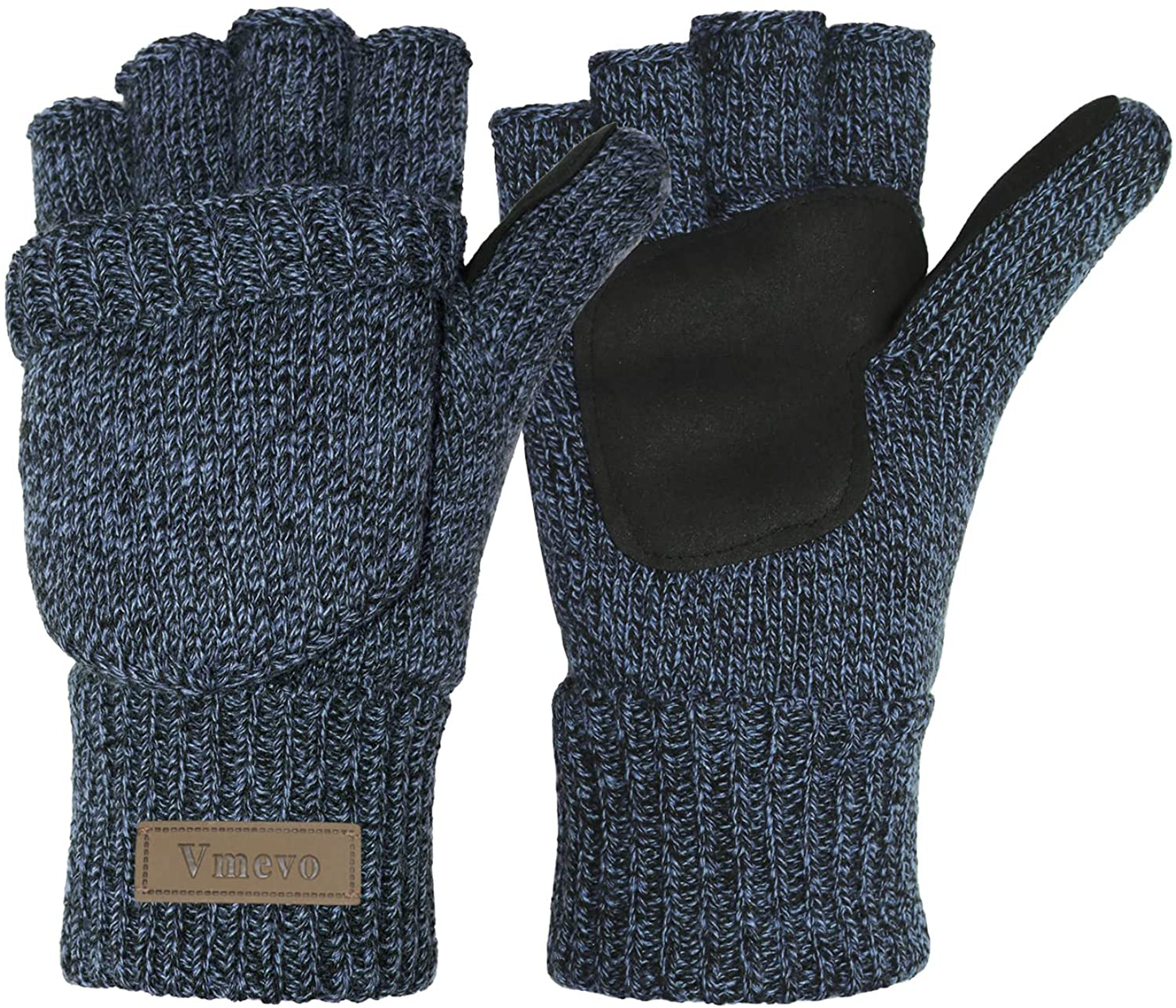 Winter Knitted Convertible Fingerless Gloves Wool Mittens Warm Mitten Glove for Women and Men