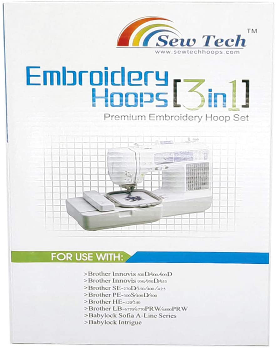 Sew Tech Embroidery Hoops for Brother SE600 PE550D PE535 SE400 PE525 PE540D PE500 SE625 SE425 Innovis Babylock Brother Embroidery Machine Hoop