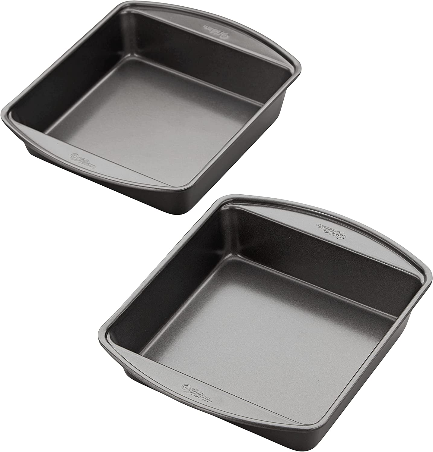 Wilton Perfect Results Premium Non-Stick 8-Inch Square Cake Pans, Set of 2, Steel Bakeware Set