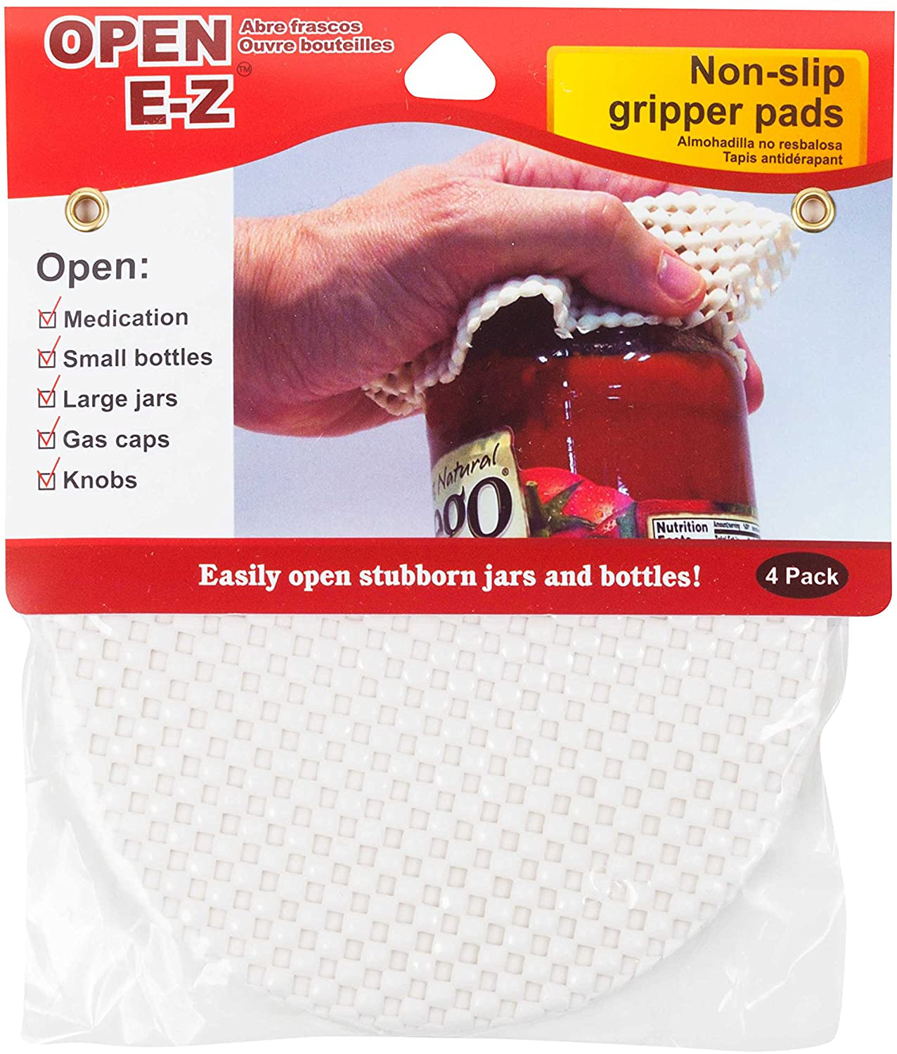 Brite Concepts Open E-Z, Non-Slip Gripper Pads, 4 Count, 2-pack (8 Gripper Pads)