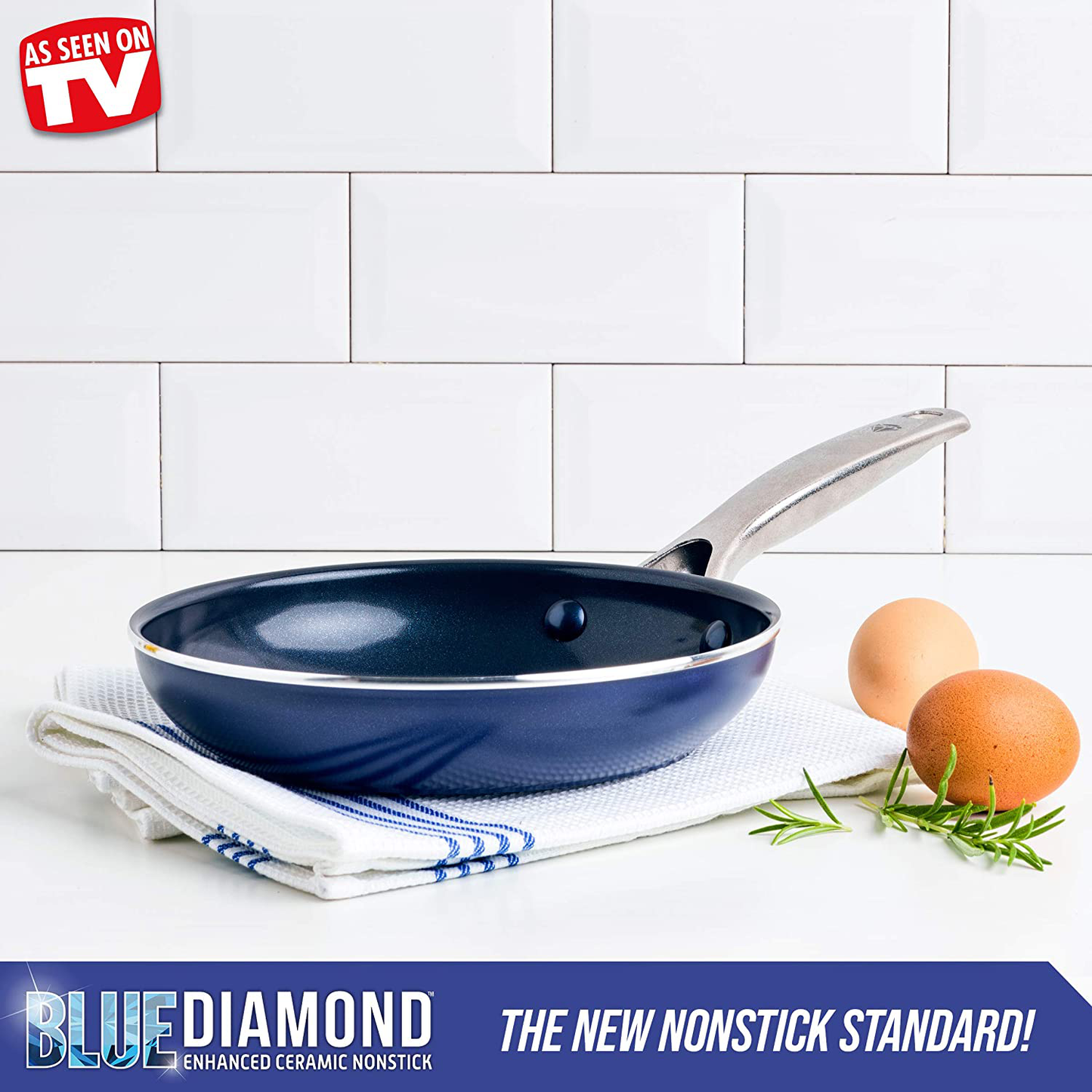 Blue Diamond Cookware Family Feast Diamond-Infused Ceramic Nonstick, Frying Pan, 14"