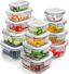 Prep Naturals Glass Storage Containers with Lids (13-Pack) - Glass Food Storage Containers Airtight