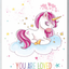 Unicorn Girls Room Décor | Motivational & Positive Affirmation Unicorn Bedroom Posters Wall Décor For Kids Room | Rainbow Decorations | Six 8x10 Wall Art Prints (Unframed) | Unicorn You Are Set