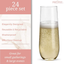 24 Stemless Plastic Champagne Flutes - 9 Oz Plastic Champagne Glasses | Clear Plastic Unbreakable | Toasting Glasses | Shatterproof | Disposable | Reusable Perfect For Wedding Or Party