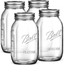 Ball Regular Mouth Mason Jars 32 oz [4 Pack] With mason jar lids and Bands, Ball mason jars 32 oz - For Canning, Fermenting, Pickling, Jar Decor - Microwave/Freeze/Dishwasher Safe + SEWANTA Jar Opener