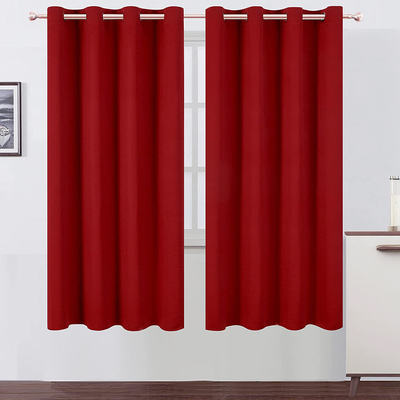 LEMOMO Red Thermal Blackout Curtains/52 x 72 Inch/Set of 2 Panels Room Darkening Curtains for Bedroom