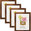 SPEPLA 8x10 picture frames set of 4, Wooden Rustic Picture Frame for Wall or Tabletop, Brown
