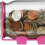 Jarware Piggy Bank Lid for Regular Mouth Mason Jars, Pink