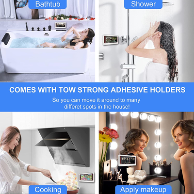 Shower Phone Holder Waterproof Mount - anti Fog High Sensitivity Touch Screen, Wall Mount Shower Phone Case for Bathroom, Compatible with under 6.8 Inch Cell Phones
