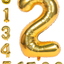 Toylin 40 Inch Gold Large Numbers Balloons 0-9, Number 8 Digit 8 Helium Balloons, Foil Mylar Big Number Balloons for Birthday Party Anniversary Supplies Decorations