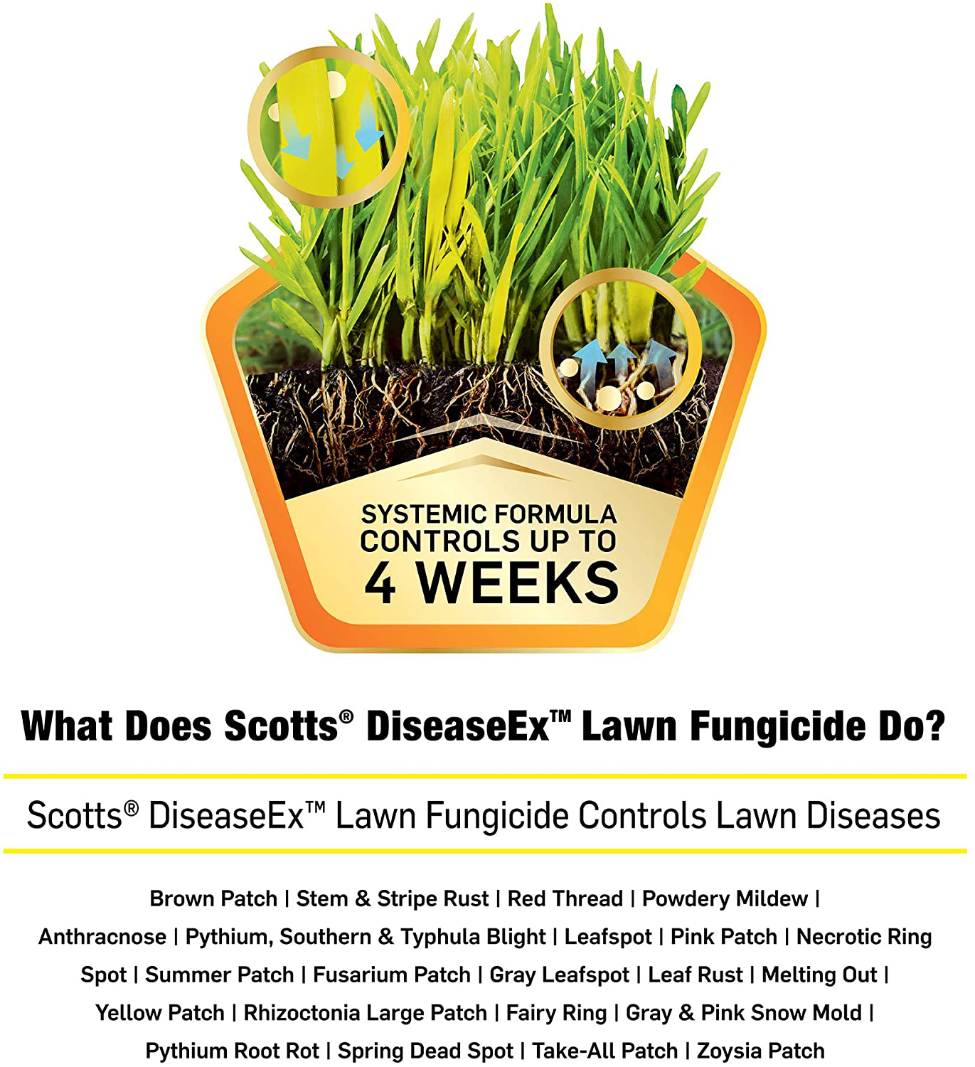 Scotts DiseaseEx Lawn Fungicide - Fungus Control, Fast Acting, Treats up to 5,000 sq. ft., 10 lb.