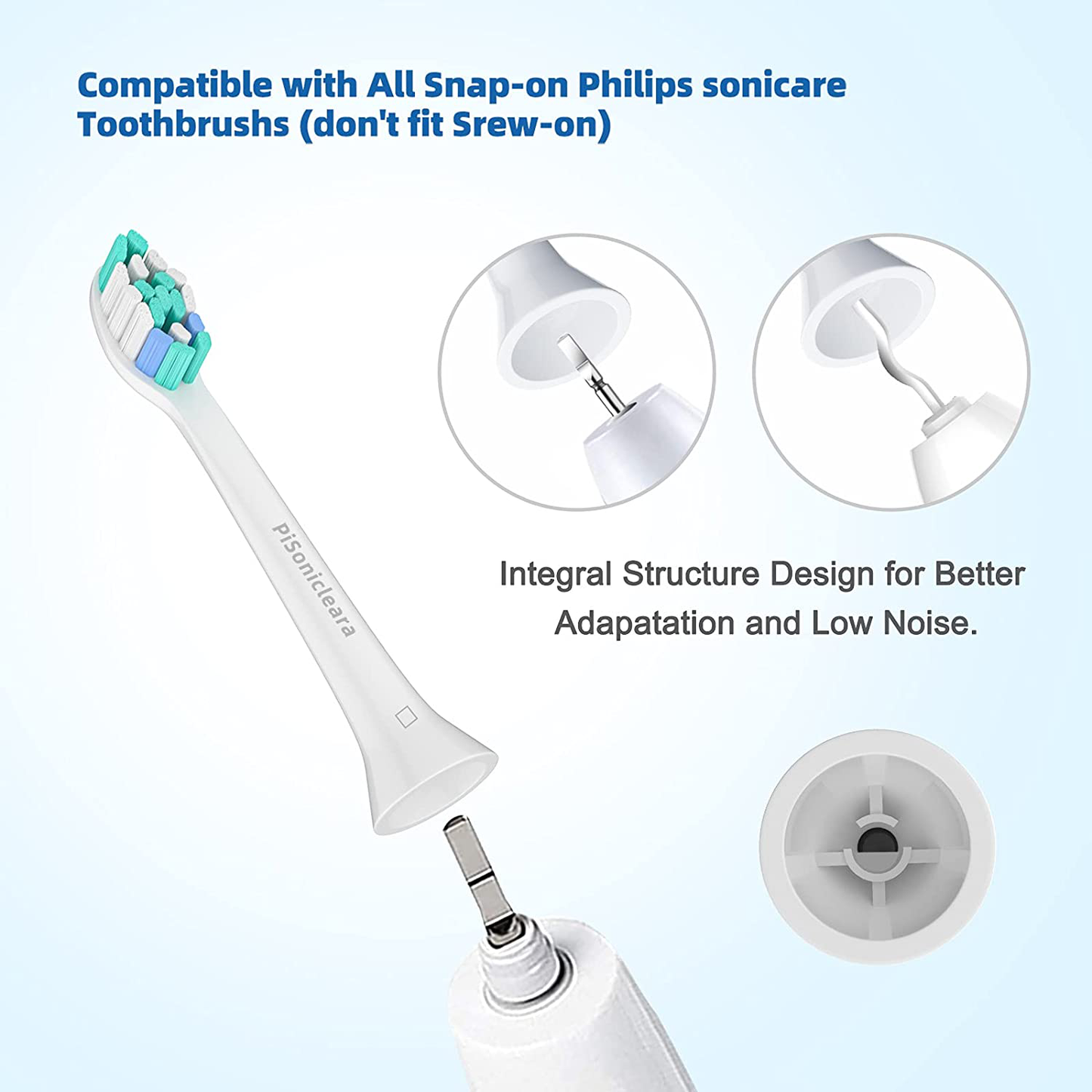 Replacement Toothbrush Heads Compatible with Philips Sonicare(10 Pack), Brush Heads for DiamondClean, 4100, G2, 2 Series, and Other Snap-on