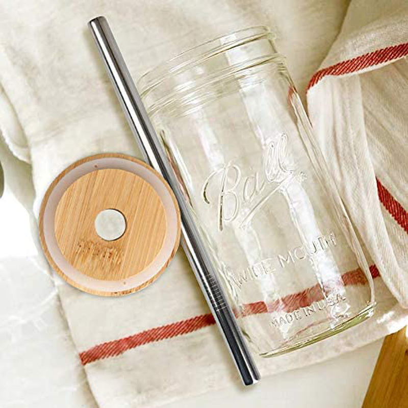 Mason Jar with lids and Straws 16OZ with Handles, Set of 6 Mason Jar With Handle, Regular Mouth Mason Jars 16 Oz, Mason Jar Cups with Lids and Straws, Set of 6 Mason Jar Drinking Glasses