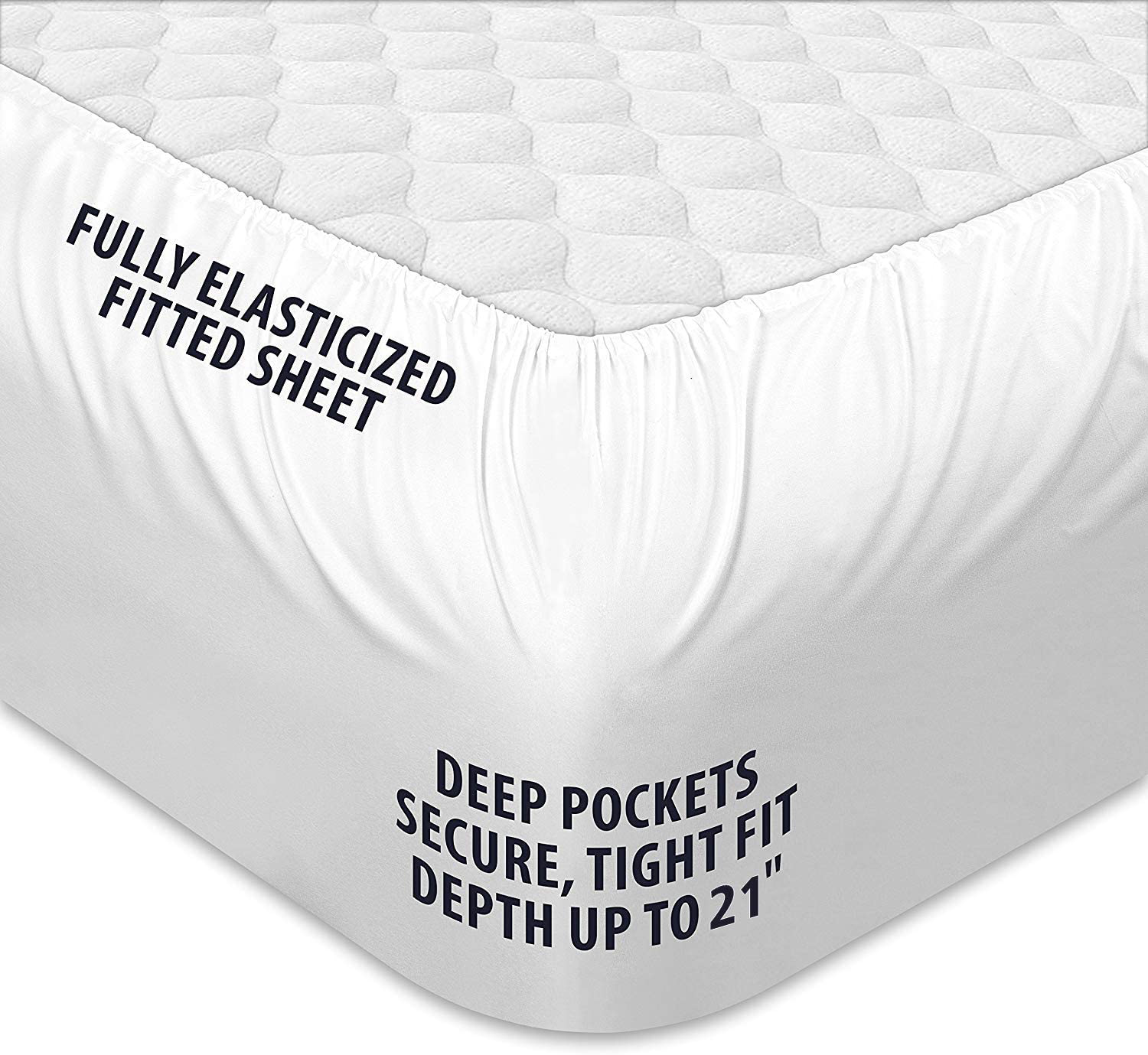 TEXARTIST Full Mattress Pad Cover Cooling Mattress Topper 400 TC Cotton Pillow Top Mattress Cover Quilted Fitted Mattress Protector with 8-21 Inch Deep Pocket