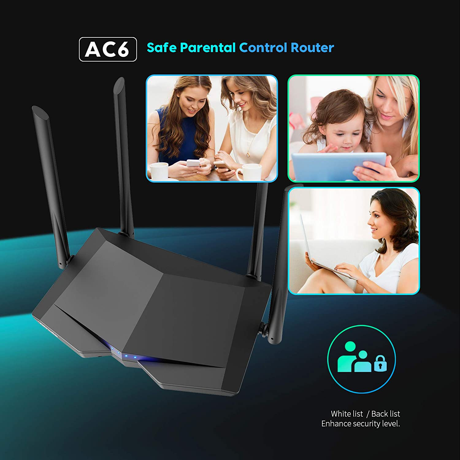 Dual Band WiFi Router, High Speed Wireless Internet Router with Smart App, MU-MIMO for Home